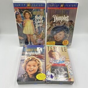 Shirley Temple VHS Lot 4 Baby Take A Bow Dimples Bright Eyes Just Around Corner